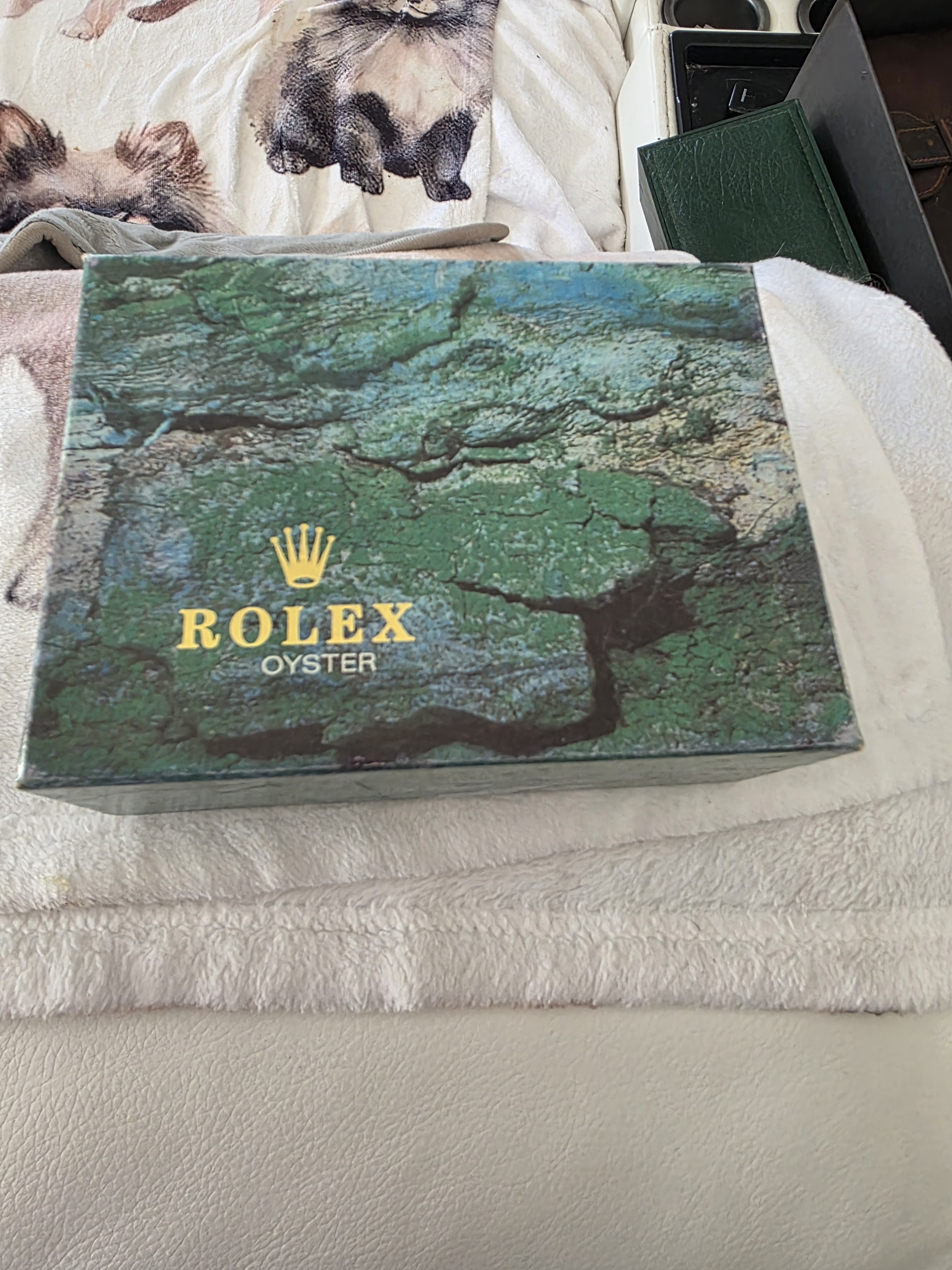 Rolex Green Marbled Box With Gold Logo Rolex Green Marbled Box With Gold Logo